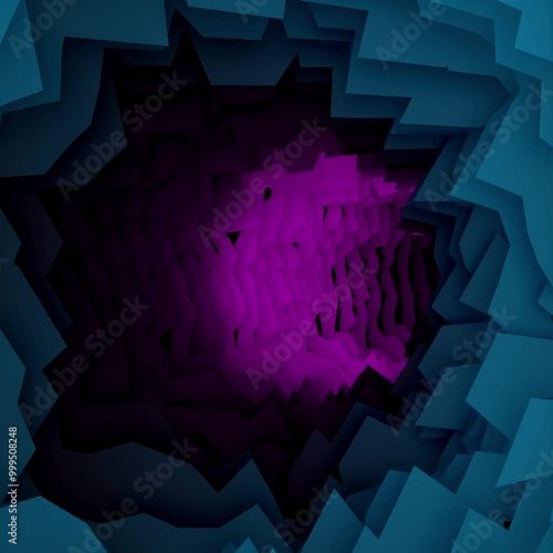 Digital Tunnel with colorful light.