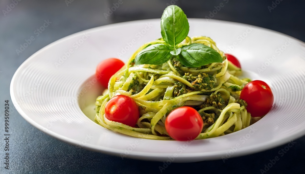 Zucchini Noodles with Pesto and Cherry Tomatoes Zucchini Noodles with Pesto and Cherry Tomatoes