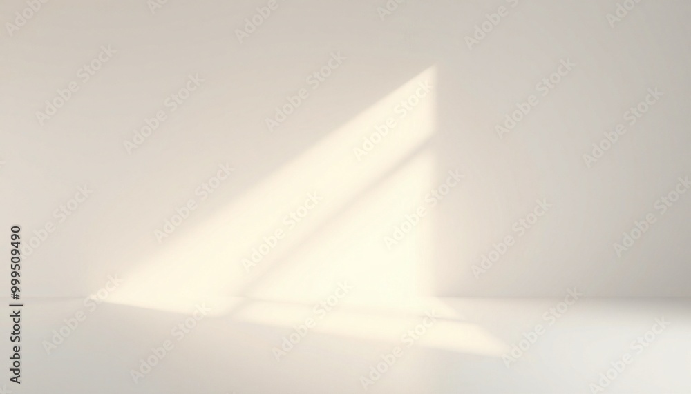 White wall with triangular shadow. White wall with triangular shadow.