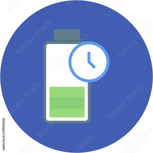 Battery Duration Line Icon