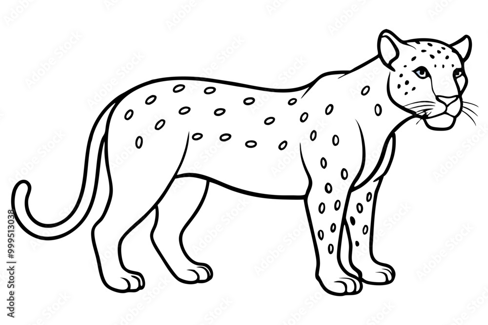 Fototapeta premium jaguar line art, jaguar outline vector illustration