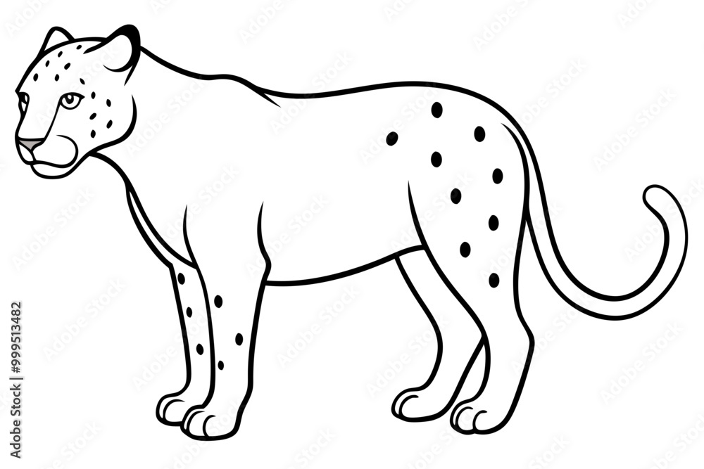 jaguar line art, jaguar outline vector illustration jaguar line art, jaguar outline vector illustration