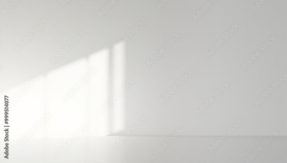 Minimalist white wall with light cast from a window. Minimalist white wall with light cast from a window.