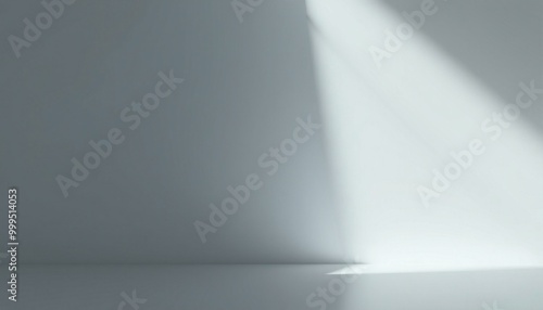 Obraz na płótnie Minimalist grey studio background with a beam of light. w salonie