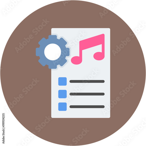 Custom Music Playlist icon vector image. Can be used for Bowling.