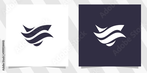 Letter v water logo design vector