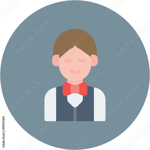 Male Croupier icon vector image. Can be used for Casino.