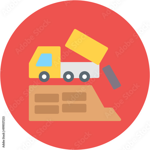 Dumping icon vector image. Can be used for Mettalurgy.