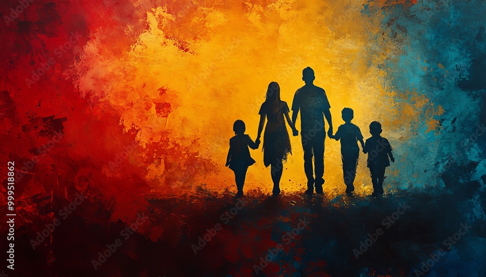 Fototapeta premium Vibrant 2D illustration featuring intricate details and rich colors, showcasing a dynamic and imaginative scene with captivating characters.