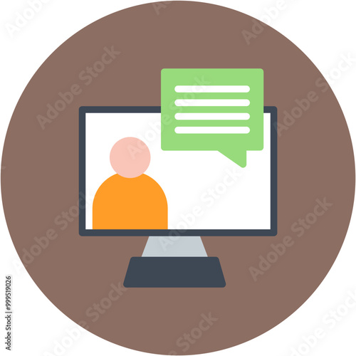 Online Counselling icon vector image. Can be used for Psychology.