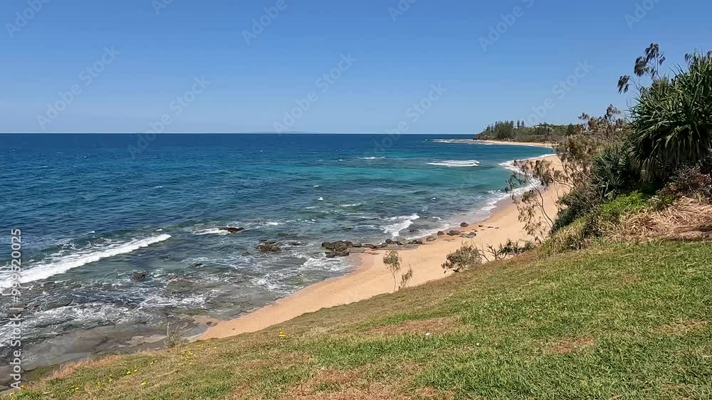 Scenic Viewpoint at Moffat Beach: Coastal Dunes and Lush Vegetation on the Sunshine Coast, Queensland, Australia Scenic Viewpoint at Moffat Beach: Coastal Dunes and Lush Vegetation on the Sunshine Coast, Queensland, Australia