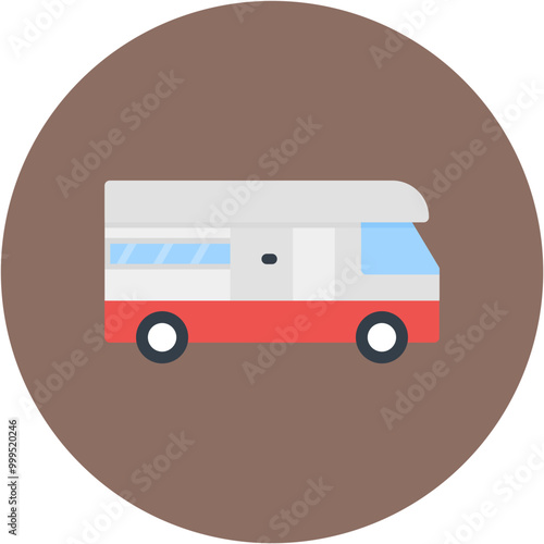 RV icon vector image. Can be used for Adventure.