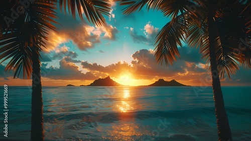 Tropical Beach Sunset photo