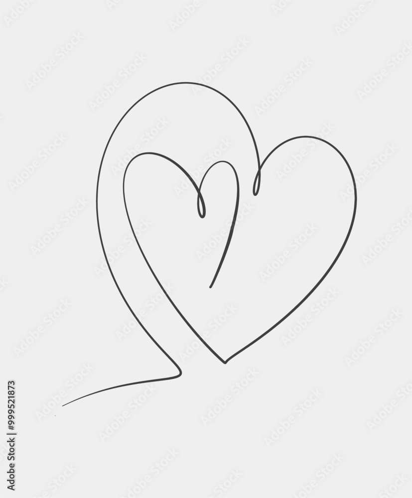 Black and white minimalist line art featuring a simple, flowing heart design, symbolizing love and simplicity in abstract form. Black and white minimalist line art featuring a simple, flowing heart design, symbolizing love and simplicity in abstract form.
