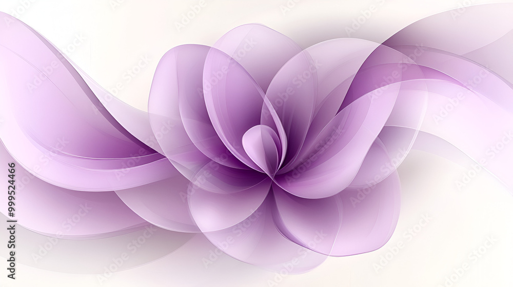 Fototapeta premium Abstract purple flower design with flowing petals set against a soft background, perfect for creative projects and décor
