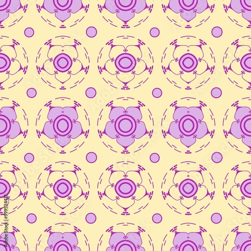  seamless pattern with flowers on yellow background