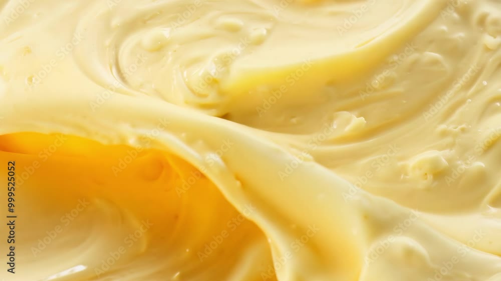 Close-up of creamy butter texture with soft yellow swirls Close-up of creamy butter texture with soft yellow swirls