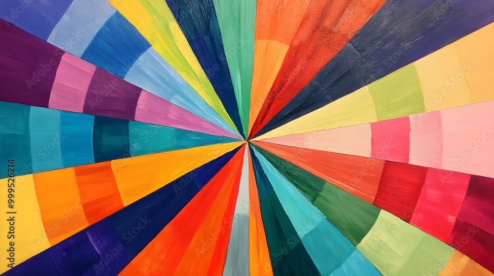 Obraz premium Circular shapes radiating outward in bright colors, symbolizing expansion 