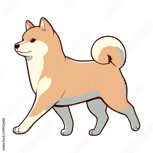 Shiba vector and illustration.