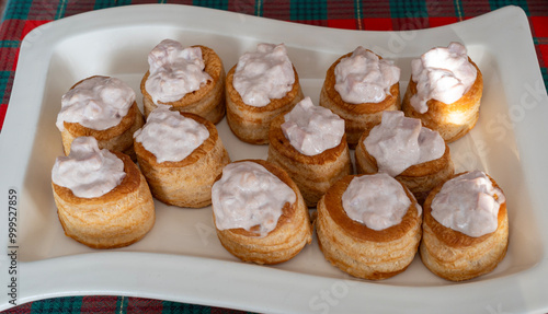 Wallpaper Mural Homemade appetizer of voulevants filled with ham cream Torontodigital.ca