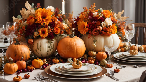 Fall-Themed Wedding Table Setting