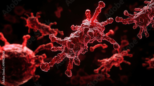 microscopic view of Zaire Ebolavirus (Ebola Virus) - Filoviridae virus, medical media image photo