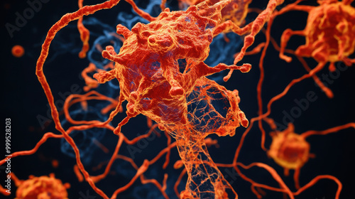 microscopic view of Zaire Ebolavirus (Ebola Virus) - Filoviridae virus, medical media image photo