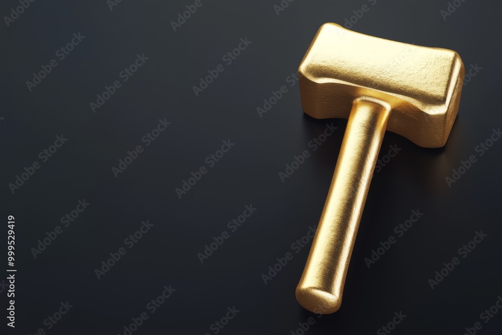 Golden Hammer on a Black Background Golden Hammer on a Black Background