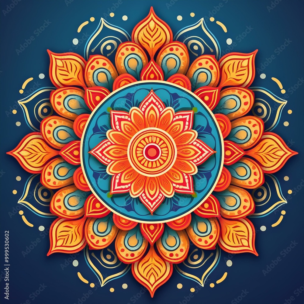 Mandala art design also called rangoli, decorative elements Mandala art design also called rangoli, decorative elements