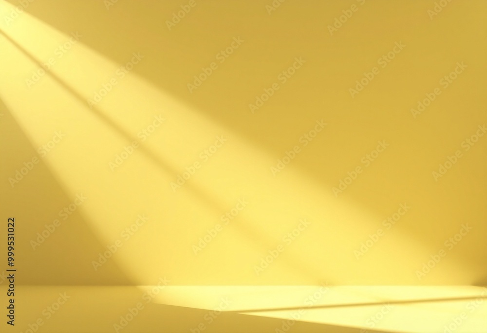 Soft light shines through a window, casting a warm glow on a yellow wall.