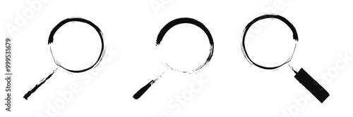 Search icon. Magnifying glass icon set.