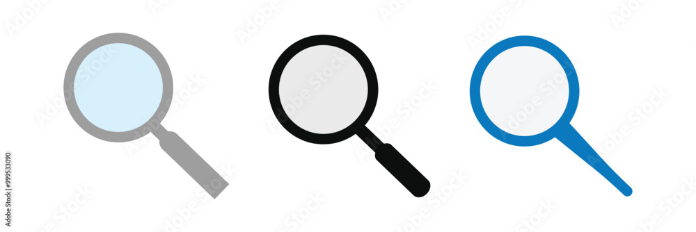 Search icon. Magnifying glass icon set. Search icon. Magnifying glass icon set.