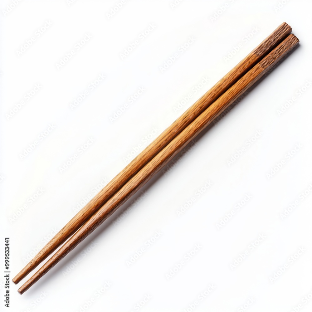 Wooden chopsticks isolated top view isolated on white background Wooden chopsticks isolated top view isolated on white background