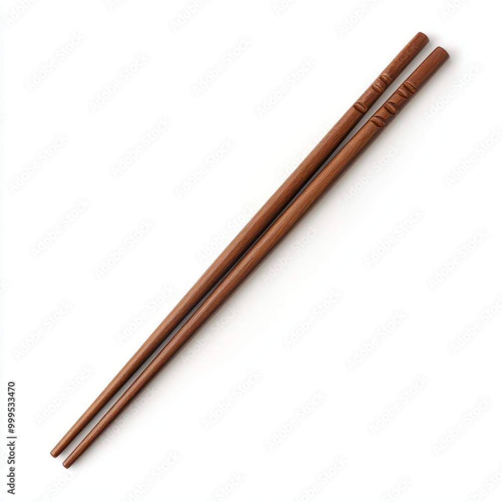 Wooden chopsticks isolated top view isolated on white background Wooden chopsticks isolated top view isolated on white background