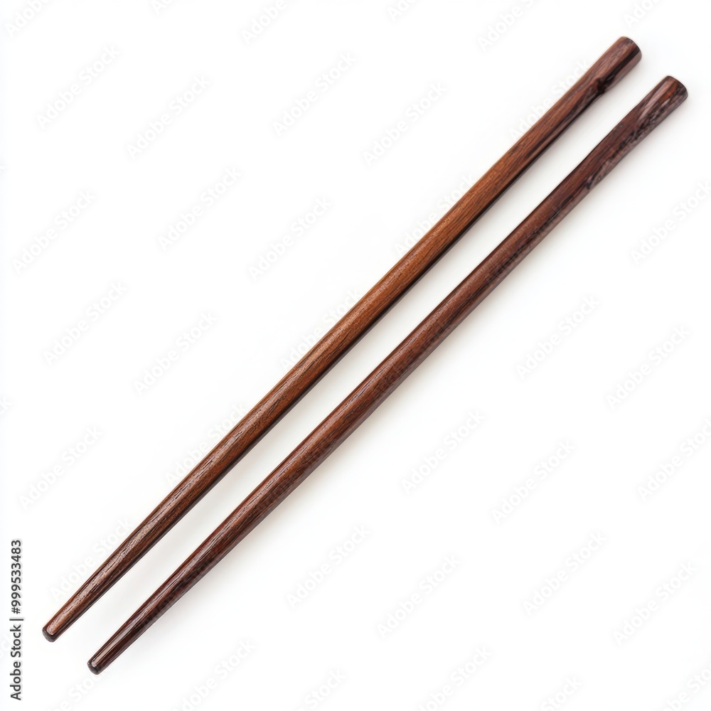 Wooden chopsticks isolated top view isolated on white background Wooden chopsticks isolated top view isolated on white background