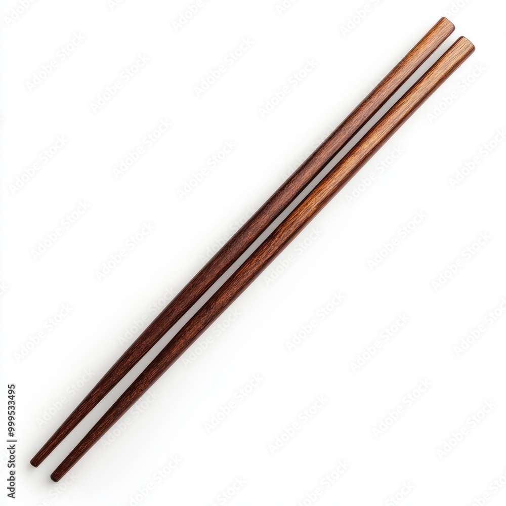 Wooden chopsticks isolated top view isolated on white background Wooden chopsticks isolated top view isolated on white background