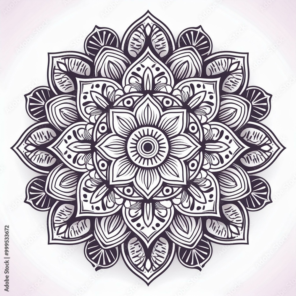 Mandala art design also called rangoli, decorative elements on white background Mandala art design also called rangoli, decorative elements on white background