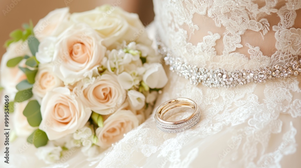 Wedding dress wedding rings wedding bouquet Wedding dress wedding rings wedding bouquet