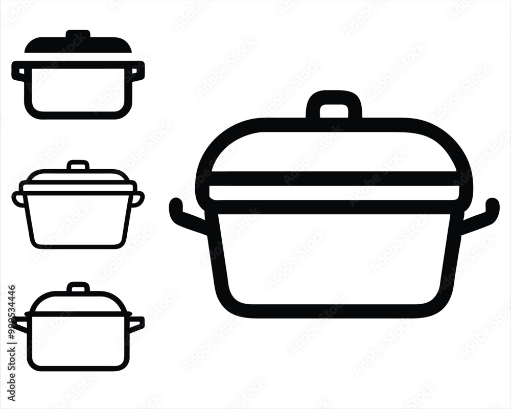 Casserole icon set. Casserole line icon. set of pots. kitchenware utensil icon. Adobe vector stock. EPS 10. Casserole icon set. Casserole line icon. set of pots. kitchenware utensil icon. Adobe vector stock. EPS 10.