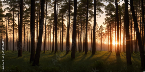 sunrise in the forest