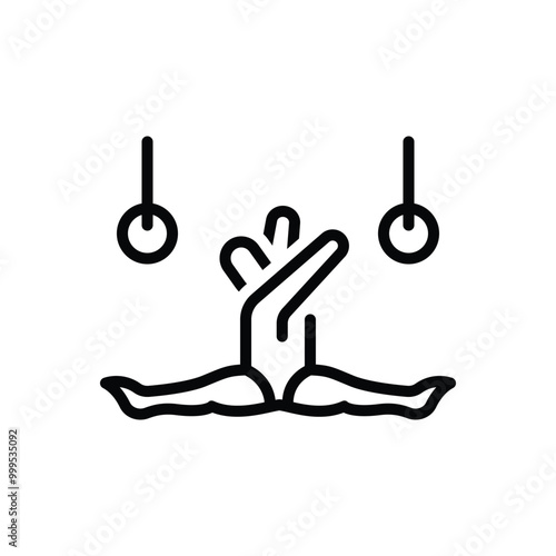 Black line icon for gymnastics