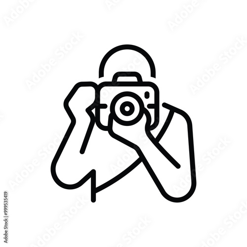 Black line icon for photography