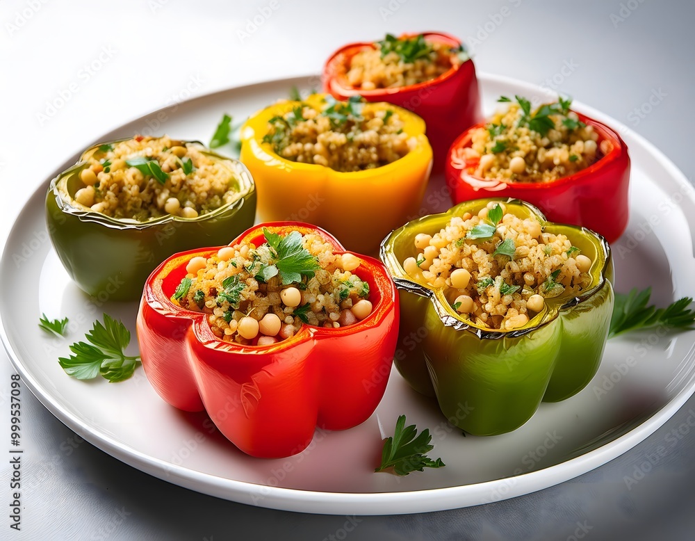 Stuffed Bell Peppers with Quinoa and Chickpeas Stuffed Bell Peppers with Quinoa and Chickpeas