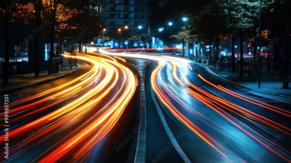Fototapeta premium City Lights, Long Exposure Photography