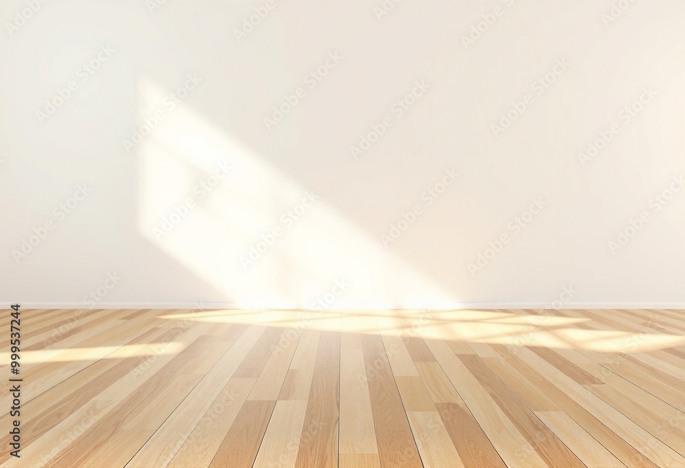 Empty room with sunlight shining through window onto hardwood floor. Empty room with sunlight shining through window onto hardwood floor.