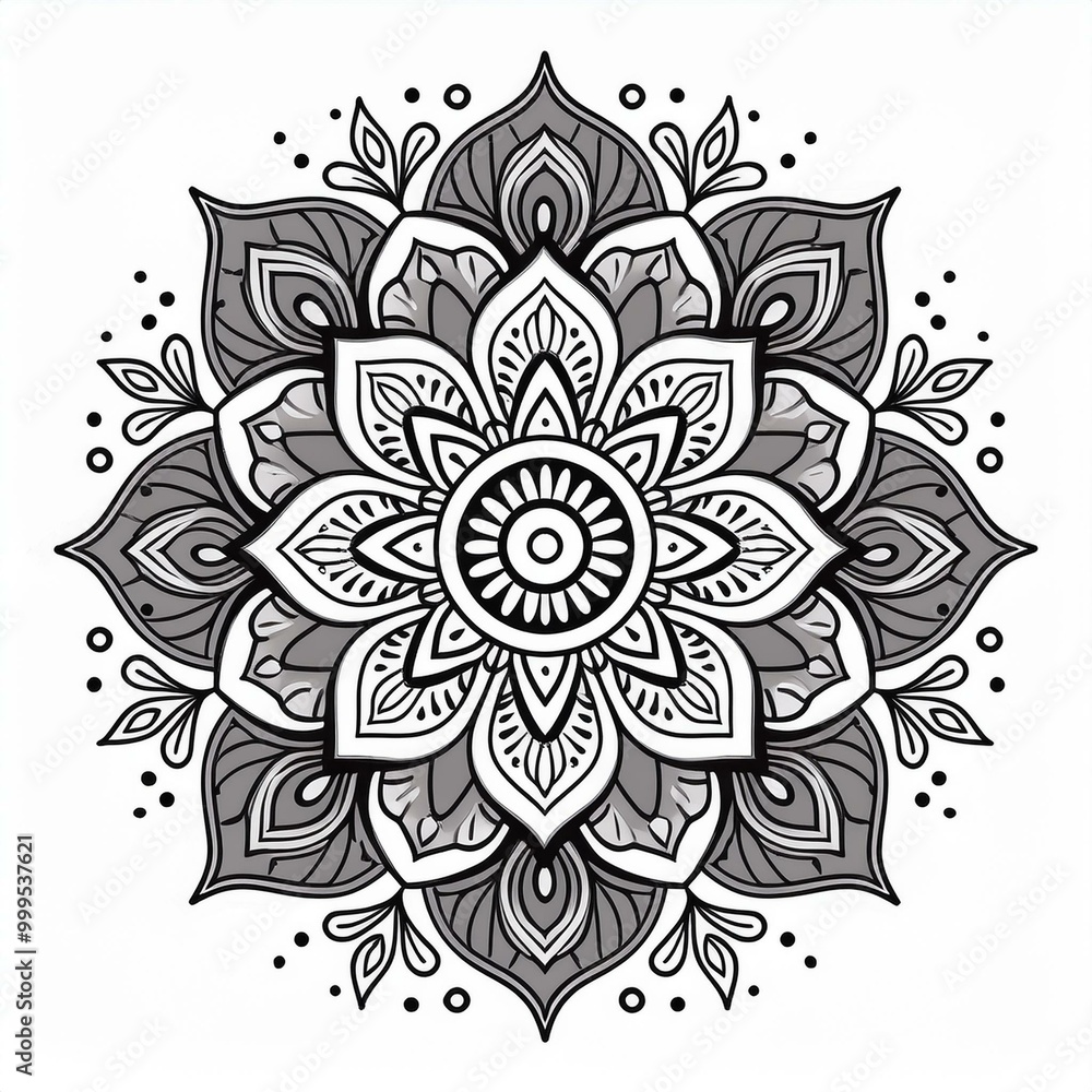 Mandala art design also called rangoli, decorative elements on white background Mandala art design also called rangoli, decorative elements on white background