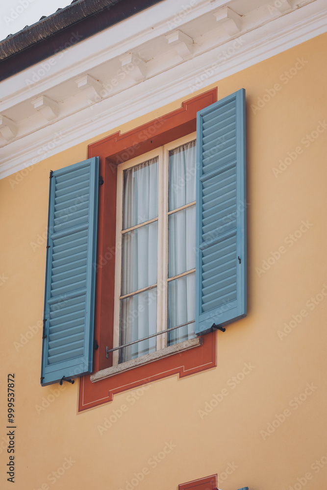 Fototapeta premium medieval vintage window. medieval Village building detail. Italy, Europe