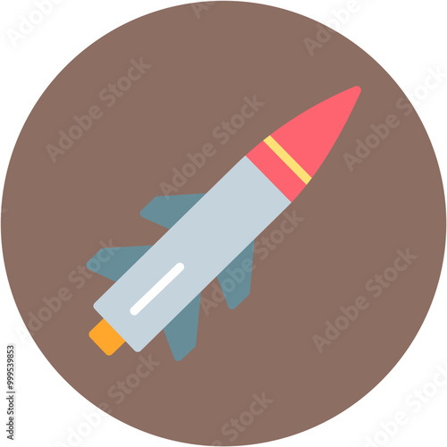 Missile icon vector image. Can be used for Shooting.