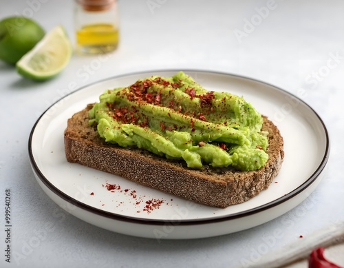 Smashed Avocado on Rye Bread