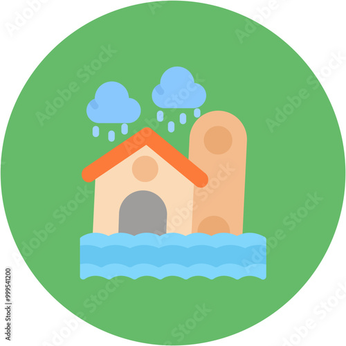 Flood icon vector image. Can be used for Global Warming.